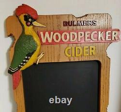 Bulmer's Woodpecker Cider Beer Sign Chalkboard Ireland UK 1960s Embossed Rare