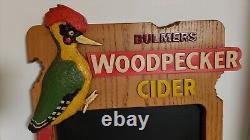 Bulmer's Woodpecker Cider Beer Sign Chalkboard Ireland UK 1960s Embossed Rare