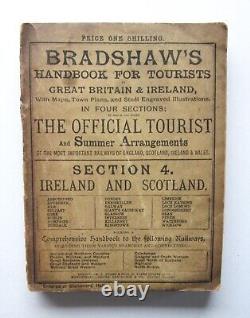 C1887 Bradshaw's Handbook Scotland Ireland Railways Dublin Edinburgh Glasgow Map