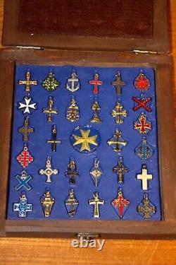 Collection Of Christian Catholic Cross Pendants Teacher Religious Symbol Display