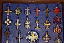 Collection Of Christian Catholic Cross Pendants Teacher Religious Symbol Display