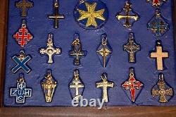 Collection Of Christian Catholic Cross Pendants Teacher Religious Symbol Display