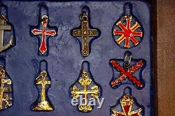 Collection Of Christian Catholic Cross Pendants Teacher Religious Symbol Display