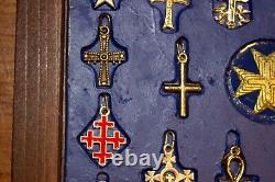 Collection Of Christian Catholic Cross Pendants Teacher Religious Symbol Display