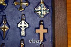 Collection Of Christian Catholic Cross Pendants Teacher Religious Symbol Display