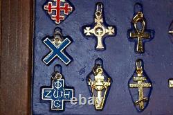 Collection Of Christian Catholic Cross Pendants Teacher Religious Symbol Display