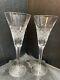 Disney Gallery Pair Of Champagne Flute Mickey Heads Waterford Crystal Retired