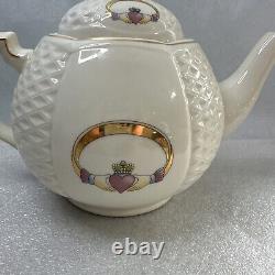 Donegal Parian China Irish Claddagh Ring Design Teapot