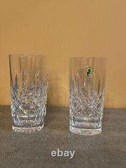 Four Waterford Crystal Lismore Hiball / Highball Cocktail Glasses 5.625 High