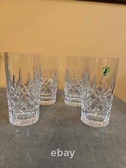 Four Waterford Crystal Lismore Hiball / Highball Cocktail Glasses 5.625 High