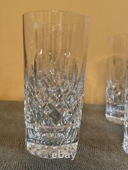 Four Waterford Crystal Lismore Hiball / Highball Cocktail Glasses 5.625 High