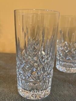 Four Waterford Crystal Lismore Hiball / Highball Cocktail Glasses 5.625 High