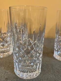 Four Waterford Crystal Lismore Hiball / Highball Cocktail Glasses 5.625 High