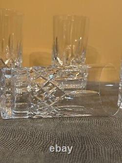 Four Waterford Crystal Lismore Hiball / Highball Cocktail Glasses 5.625 High