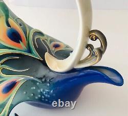 Franz Kathy Ireland Collection Porcelain Luminescence Peacock Tea Pot FZ01209