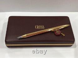 Fuji Cross Ballpoint Pen 18Kt Twist Mechanism Blue Ink Made In Ireland With Box