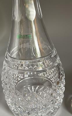 Galway Irish Crystal Decanter in Claddagh Pattern, Exc Cond HTF, Orig Stopper