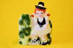 HAPPY ST PATRICKS DAY! Cute 1950s Irish Girl Figurine Planter Relpo Rubens