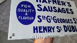 Hafners Sausages Porcelain Dublin Ireland Advertising Circa 1900