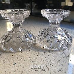 Handsome Pair Of Irish Cut Crystal Pineapple Stands Antique Geo lll