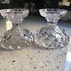 Handsome Pair Of Irish Cut Crystal Pineapple Stands Antique Geo Lll