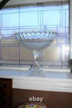 Huge Vintage Irish Shannon Crystal Compote Pedestal Dish Punch Bowl