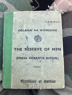 Irish Army Oglaigh na h Eireann 1949-54 Defense Forces Certificate Service Book
