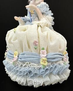 Irish Dresden Lolita Ireland Lolietta Blue Figurine Lace Doll