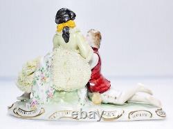 Irish Dresden MULLER VOLKSTEDT Happy Memories Lace Porcelain Figurine RARE