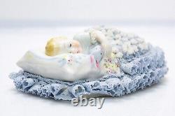 Irish Dresden MULLER VOLKSTEDT Sweet Dreamer Lace Porcelain Figurine RARE