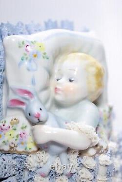 Irish Dresden MULLER VOLKSTEDT Sweet Dreamer Lace Porcelain Figurine RARE