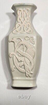 Irish Parian Porcelain Vase Celtic Bird Book Of Kells Cyril Cullon