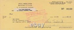 JILL IRELAND signed bank check