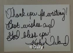 Kathy Ireland Signed 4.25x6 Card withNote On Back Autograph #890