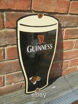 Large Porcelain Enamel On Steel Sign GUINNESS GLASS / Dublin Ireland