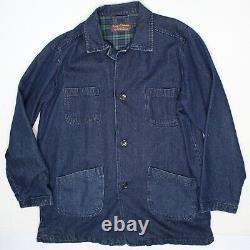 Lee Valley Vintage Collection Mens Denim Chore Coat XL Blue Jean Jacket Ireland