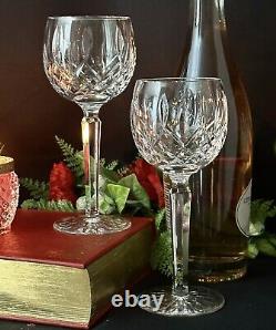 Lismore Waterford Crystal Balloon Wine Glasses Blown Glass Ireland Wine Pair