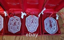 Lot 18 Waterford Crystal 12 Day's Of Christmas Ornament Set 1978 1995