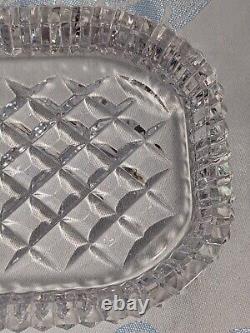 Lovely Vintage Waterford Crystal 8 Rounded Edges Rectangle Tray Vanity Serving