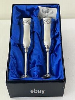 Mullingar Pewter Ireland Finest Grade Champagne Flutes Set 8 In Box