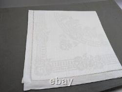 NIB Vintage MACY & Co Irish Linen Damask Tablecloth 60x80 Boxed withNapkins SET