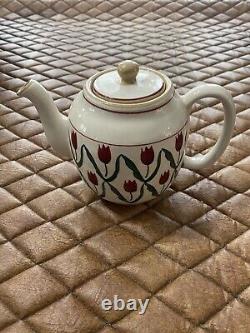 Nicholas Mosse Teapot. Red Tulip Pattern. Dead Stock Never Used Irish Pottery