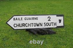 Obsolete, Vintage Irish road sign CHURCHTOWN SOUTH CO. CORK/ DUBLIN -very rare