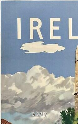 Original Vintage Poster IRELAND IRISH INTERNATIONAL AIRLINES Airline Travel OL