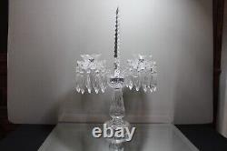 Pair of WATERFORD Crystal 21 Spire Double Arm CANDELABRA Centerpiece Prisms