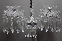 Pair of WATERFORD Crystal 21 Spire Double Arm CANDELABRA Centerpiece Prisms