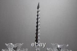 Pair of WATERFORD Crystal 21 Spire Double Arm CANDELABRA Centerpiece Prisms