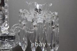 Pair of WATERFORD Crystal 21 Spire Double Arm CANDELABRA Centerpiece Prisms