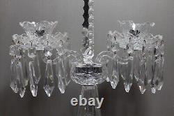 Pair of WATERFORD Crystal 21 Spire Double Arm CANDELABRA Centerpiece Prisms