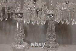 Pair of WATERFORD Crystal 21 Spire Double Arm CANDELABRA Centerpiece Prisms